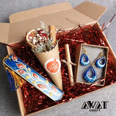 پک کادوی شب یلدا نیم ست اشک فیروزه ای